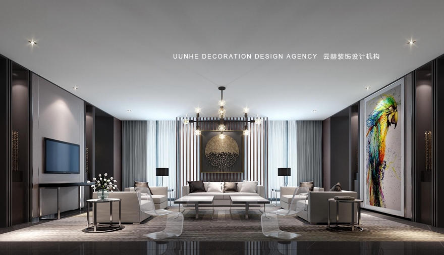 云赫装饰设计新华人寿办公楼会所客厅装修设计效果图