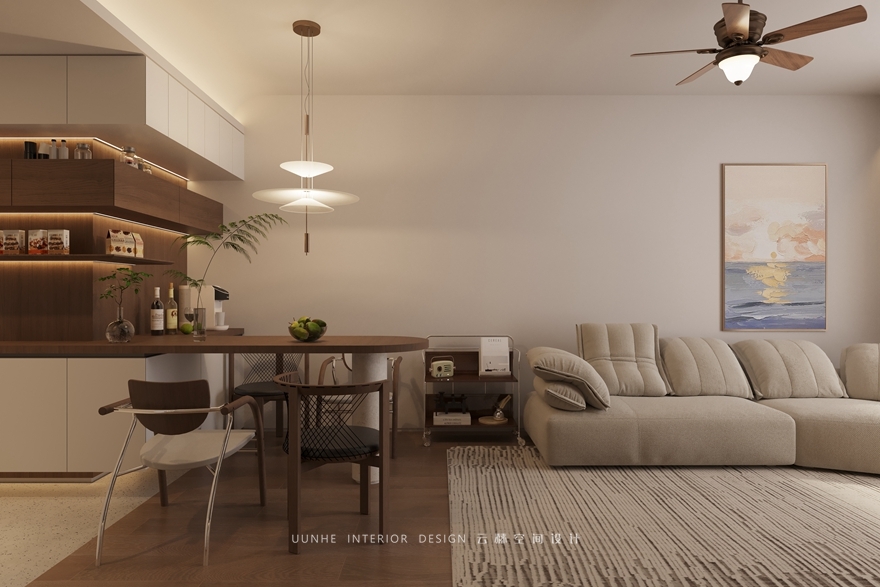 胡桃木中古现代设计效果图